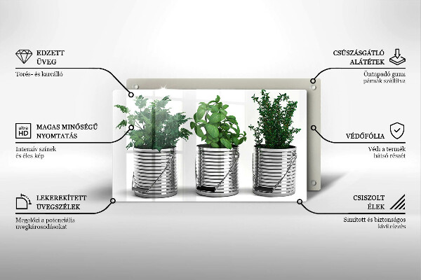 Szkło na płytę indukcyjną Doniczki zioła rośliny