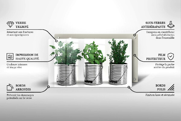 Szkło na płytę indukcyjną Doniczki zioła rośliny