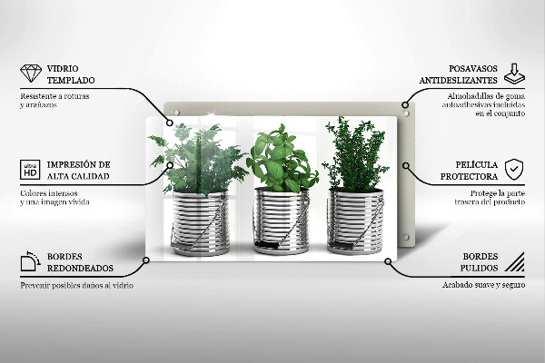 Szkło na płytę indukcyjną Doniczki zioła rośliny