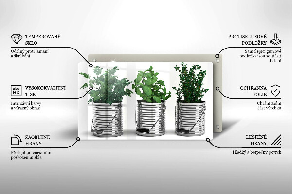 Szkło na płytę indukcyjną Doniczki zioła rośliny
