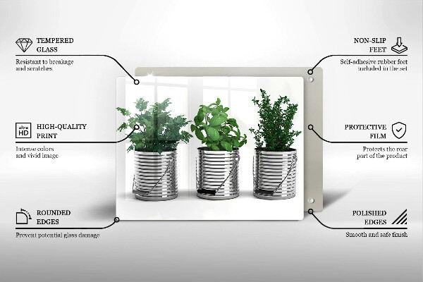 Szkło na płytę indukcyjną Doniczki zioła rośliny