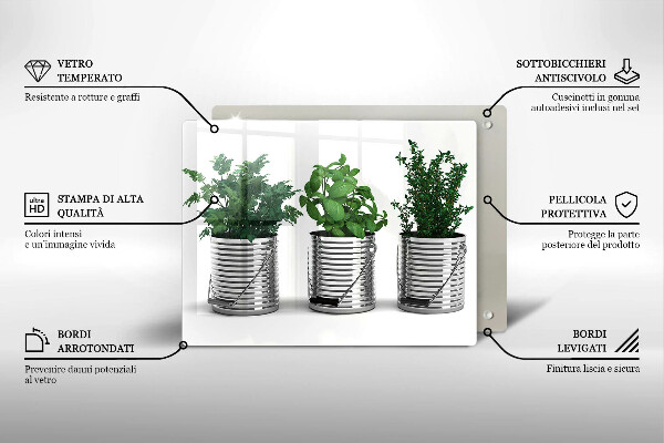 Szkło na płytę indukcyjną Doniczki zioła rośliny