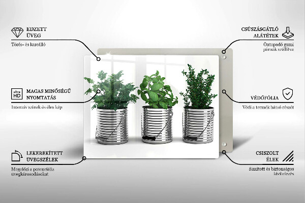 Szkło na płytę indukcyjną Doniczki zioła rośliny