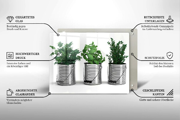Szkło na płytę indukcyjną Doniczki zioła rośliny