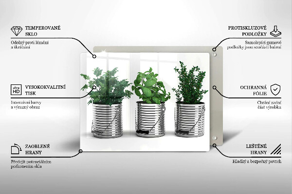 Szkło na płytę indukcyjną Doniczki zioła rośliny