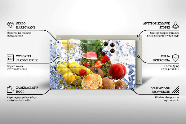 Szkło na płytę indukcyjną Soczyste owoce i woda