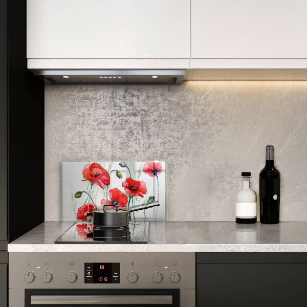 Szkło na płytę indukcyjną Kwiaty czerwone maki