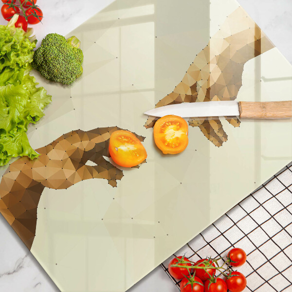 Szkło na płytę indukcyjną Stworzenie Adama dłonie