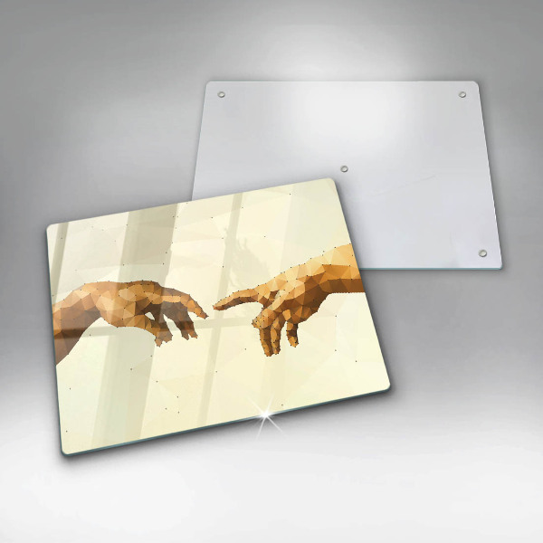 Szkło na płytę indukcyjną Stworzenie Adama dłonie