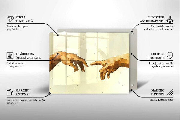 Szkło na płytę indukcyjną Stworzenie Adama dłonie