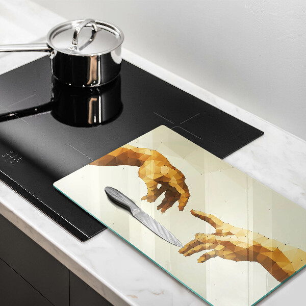 Szkło na płytę indukcyjną Stworzenie Adama dłonie