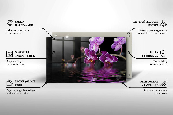 Osłona ściany przy kuchence gazowej Orchidea woda zen