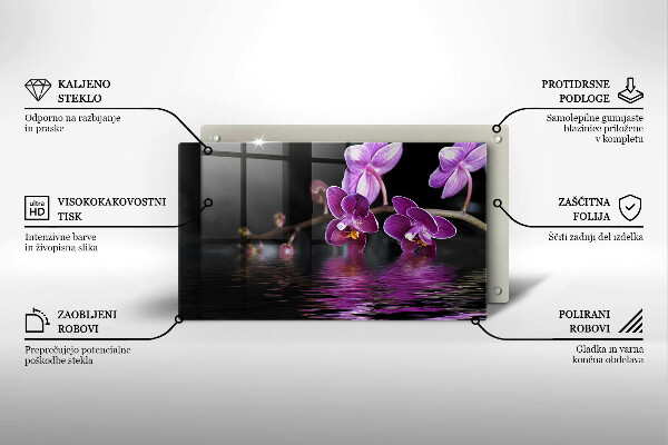 Osłona ściany przy kuchence gazowej Orchidea woda zen