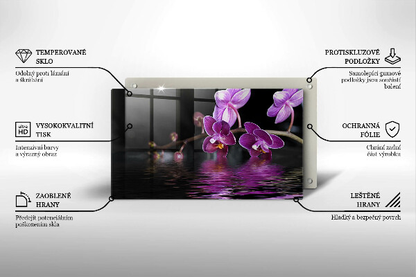 Osłona ściany przy kuchence gazowej Orchidea woda zen