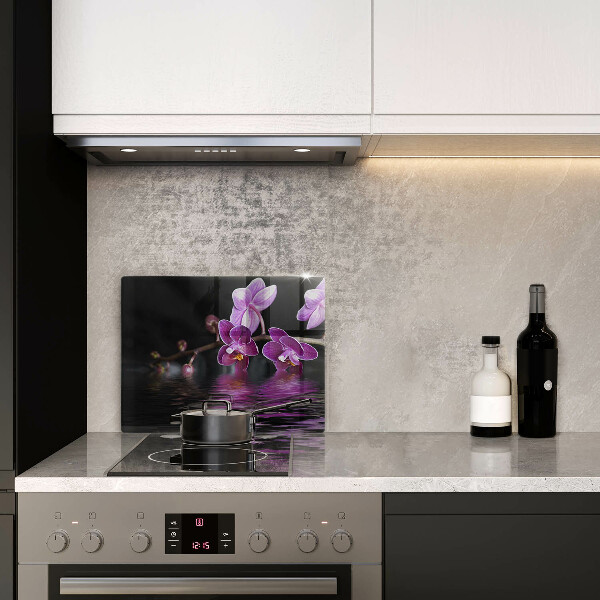 Osłona ściany przy kuchence gazowej Orchidea woda zen
