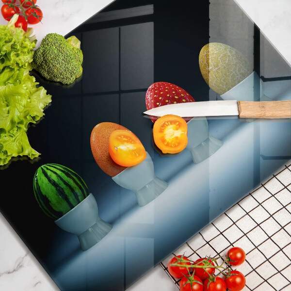 Szkło na płytę indukcyjną Abstrakcja owoce jajka