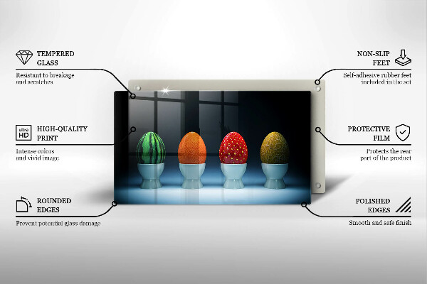 Szkło na płytę indukcyjną Abstrakcja owoce jajka