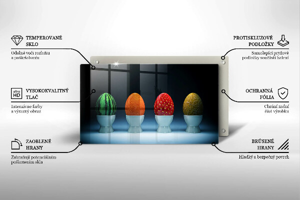 Szkło na płytę indukcyjną Abstrakcja owoce jajka