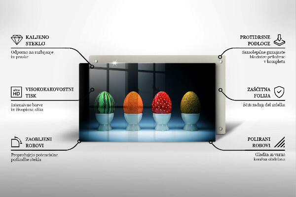 Szkło na płytę indukcyjną Abstrakcja owoce jajka