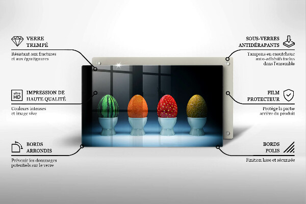 Szkło na płytę indukcyjną Abstrakcja owoce jajka