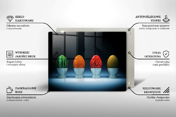 Szkło na płytę indukcyjną Abstrakcja owoce jajka