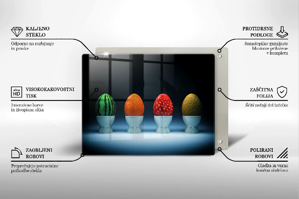 Szkło na płytę indukcyjną Abstrakcja owoce jajka