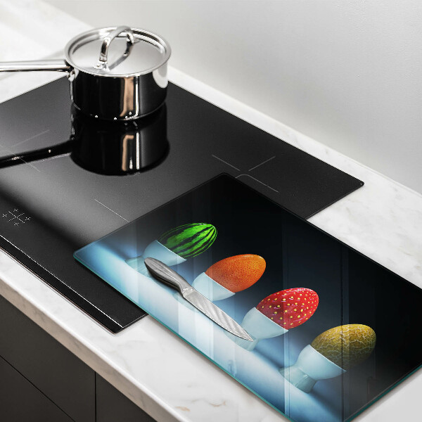 Szkło na płytę indukcyjną Abstrakcja owoce jajka