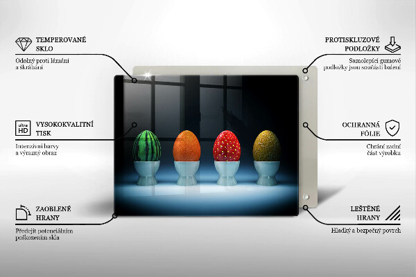 Szkło na płytę indukcyjną Abstrakcja owoce jajka