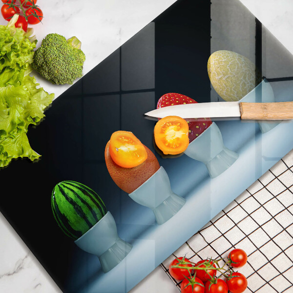 Szkło na płytę indukcyjną Abstrakcja owoce jajka