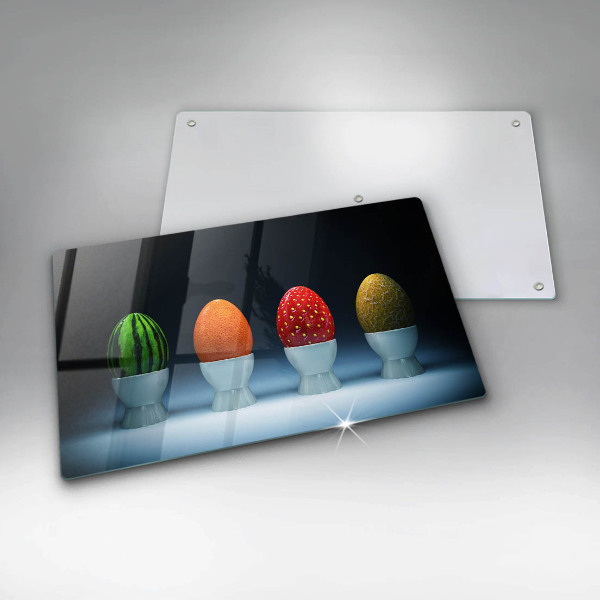 Szkło na płytę indukcyjną Abstrakcja owoce jajka