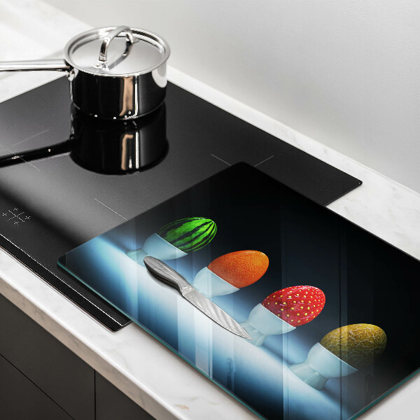 Szkło na płytę indukcyjną Abstrakcja owoce jajka