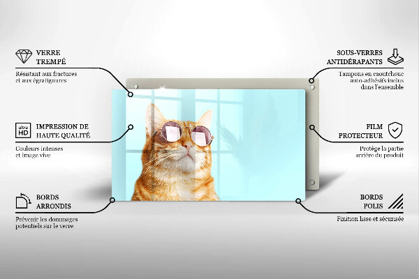 Osłona ściany przy kuchence gazowej Rudy kot w okularach