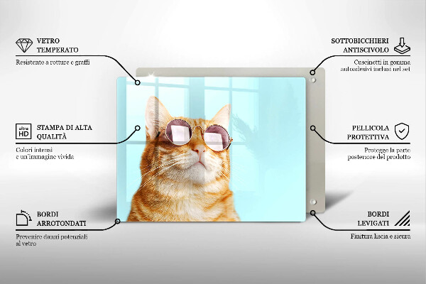 Osłona ściany przy kuchence gazowej Rudy kot w okularach