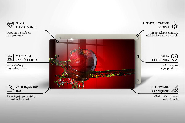 Osłona ściany przy kuchence gazowej Owoc jabłko w wodzie