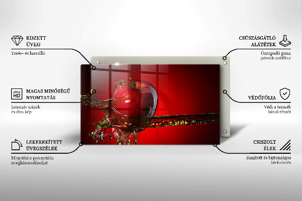 Osłona ściany przy kuchence gazowej Owoc jabłko w wodzie
