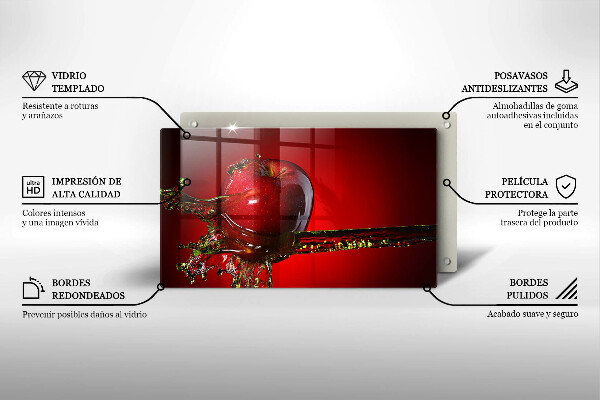 Osłona ściany przy kuchence gazowej Owoc jabłko w wodzie