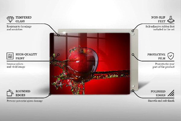 Osłona ściany przy kuchence gazowej Owoc jabłko w wodzie