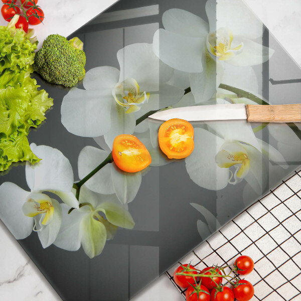 Szkło na płytę indukcyjną Kwiaty biała orchidea