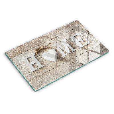 Szkło na płytę indukcyjną Deski i napis Home