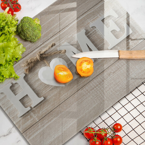 Szkło na płytę indukcyjną Deski i napis Home