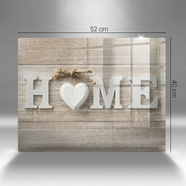 Szkło na płytę indukcyjną Deski i napis Home