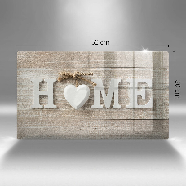 Szkło na płytę indukcyjną Deski i napis Home
