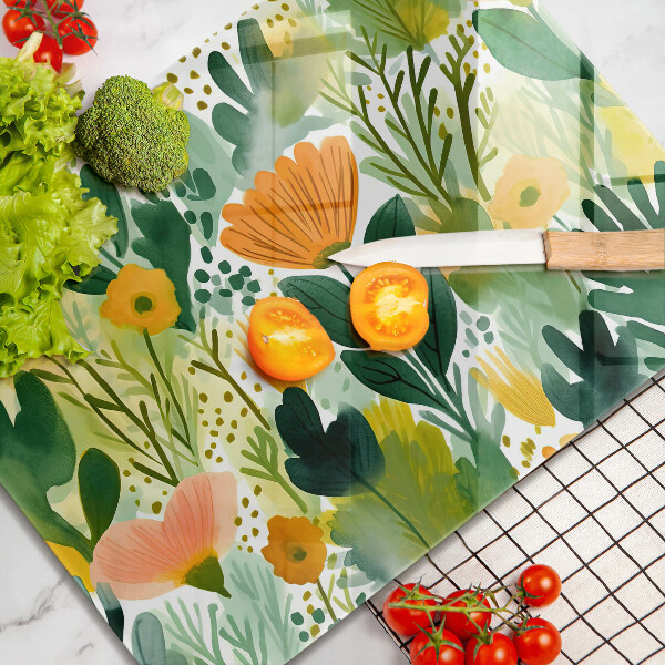 Osłona płyty indukcyjnej Malowane kwiaty