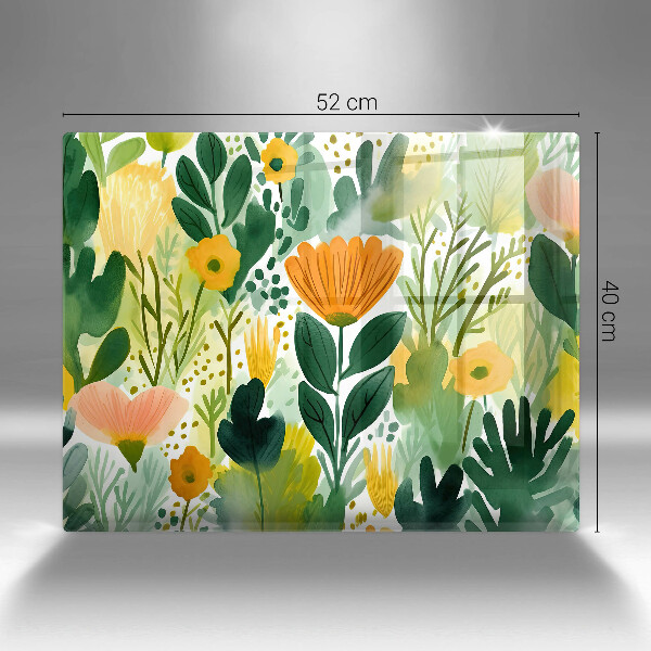 Osłona płyty indukcyjnej Malowane kwiaty