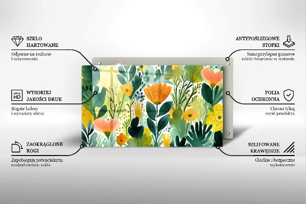 Osłona płyty indukcyjnej Malowane kwiaty