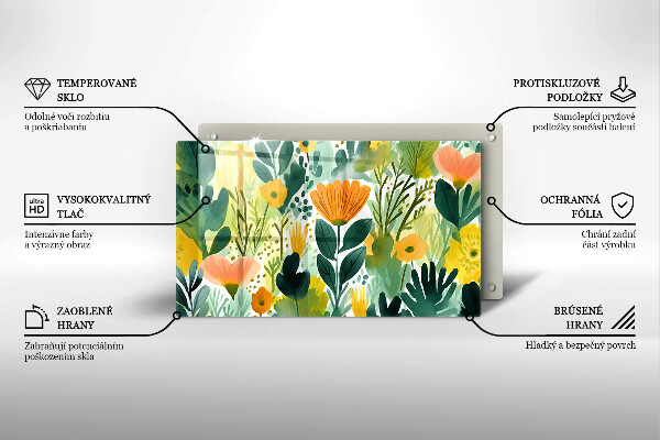 Osłona płyty indukcyjnej Malowane kwiaty