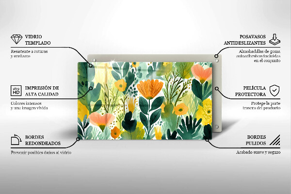 Osłona płyty indukcyjnej Malowane kwiaty