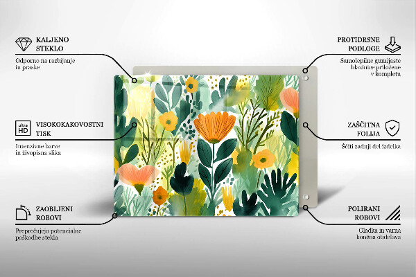 Osłona płyty indukcyjnej Malowane kwiaty