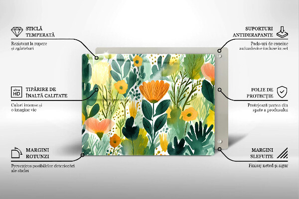 Osłona płyty indukcyjnej Malowane kwiaty