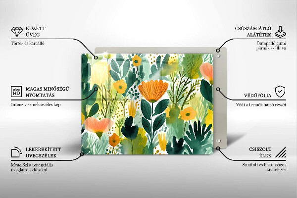 Osłona płyty indukcyjnej Malowane kwiaty